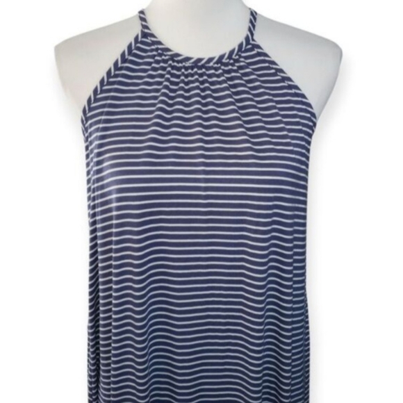Olivia Rae Navy and White Striped Maxi Dress Sz.M EUC. - Picture 3 of 8